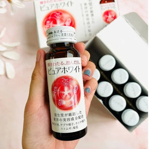 Shiseido Pure White Beauty Drink in 50ml x 10 Bottles, caffeine-free, perfect for daily skincare