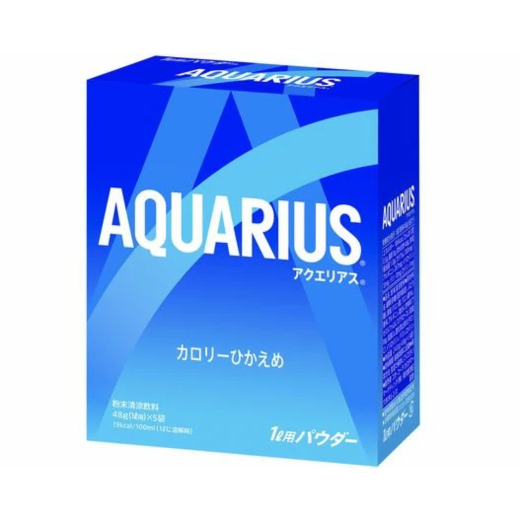 Aquarius Sports Drink Powder, 48g × 5 Bags, portable sachets, ideal for hydration
