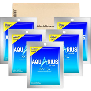 Close-up of Aquarius Sports Drink Powder, 48g ร 5 Bags, featuring electrolytes for energy