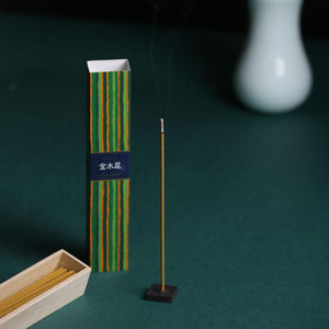 Close-up of Nippon Kodo Kayuragi Kinmokusei Japanese Incense Stick Osmanthus 40 Sticks, featuring osmanthus fragrance for serene ambiance
