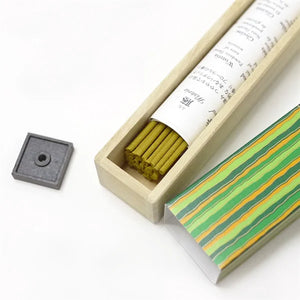 40 Sticks Nippon Kodo Kayuragi Kinmokusei Japanese Incense Stick Osmanthus with mini holder, offering gentle tranquility for daily use