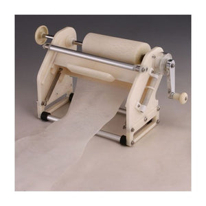 Close-up of Chiba Plastic Vegg-Q Turning Slicer, 360x160x210 mm, featuring pipe stabilizer for precise cuts