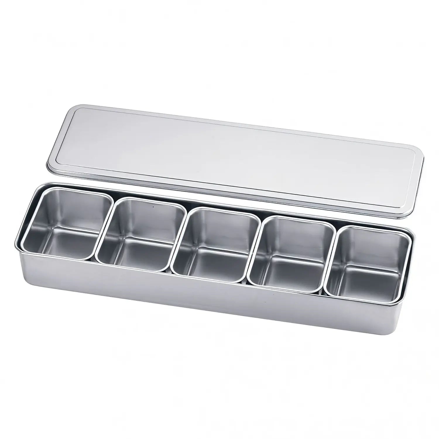 Clover Stainless Steel Yakumi Seasoning Container Small 5 Compartments, durable design, ideal for condiment organization