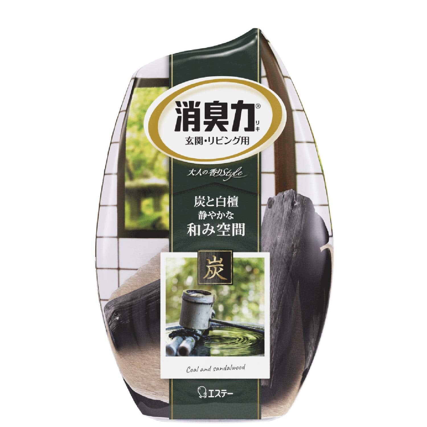 400ml Shoshuryoku Deodorant Power Room Deodorizer Air Freshener Charcoal Sandalwood, sandalwood fragrance, designed for room and bathroom freshening