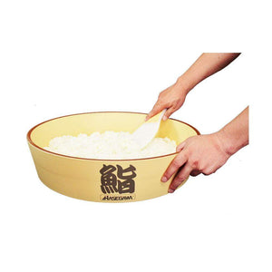 Close-up of Hasegawa Antibacterial Sushi Rice Mixing Bowl, 48cm, featuring antibacterial resin for hygiene