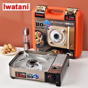 Close-up of Iwatani Cassette Fu Bo Plus Japanese Cassette Stove, 4.1kW, featuring safety device for reliable use