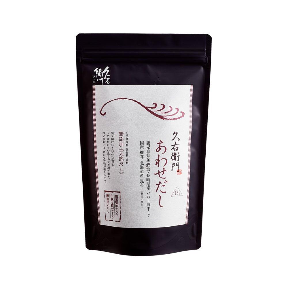 Kyuemon Awase Dashi Premium Natural Dashi Stock Powder 15 Packets, natural ingredients, ideal for Japanese broth preparation
