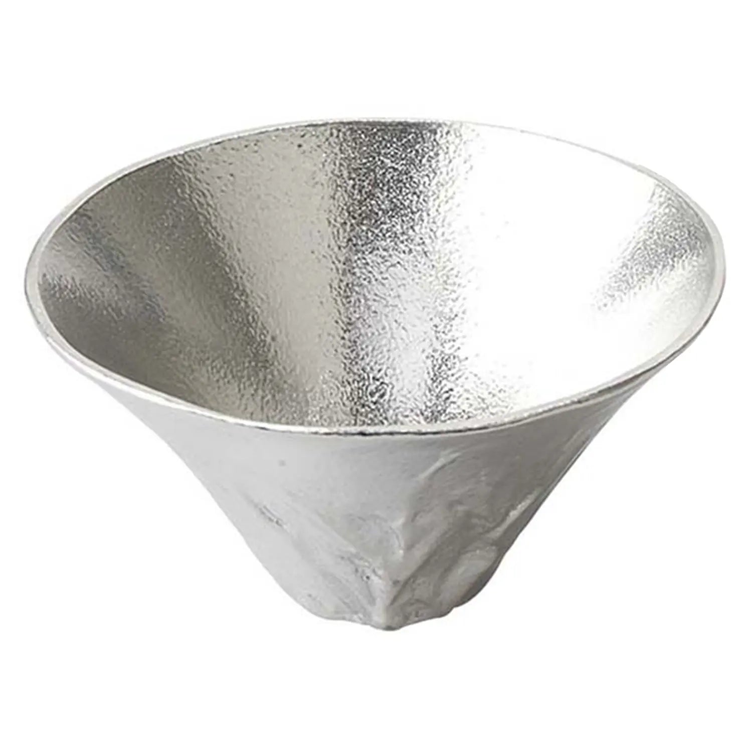 Nousaku Hand-Crafted Cast Tinware Mount Fuji Cold Sake Guinomi Cup, 60ML, pure tin, ideal for cold sake enjoyment