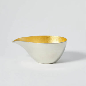365ml Nousaku Tinware Katakuchi Lipped Sake Server - Gold with antibacterial tin, offering versatile elegance for hosts