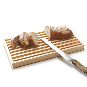 Shimanto Hinoki Cypress Bread Cutting Board in 350x195mm, sustainable hinoki, perfect for crumb-free cutting