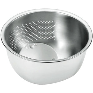 Stainless Steel 3-Way Rice Washing Bowl With Strainer, multifunctional design, ideal for rice preparation