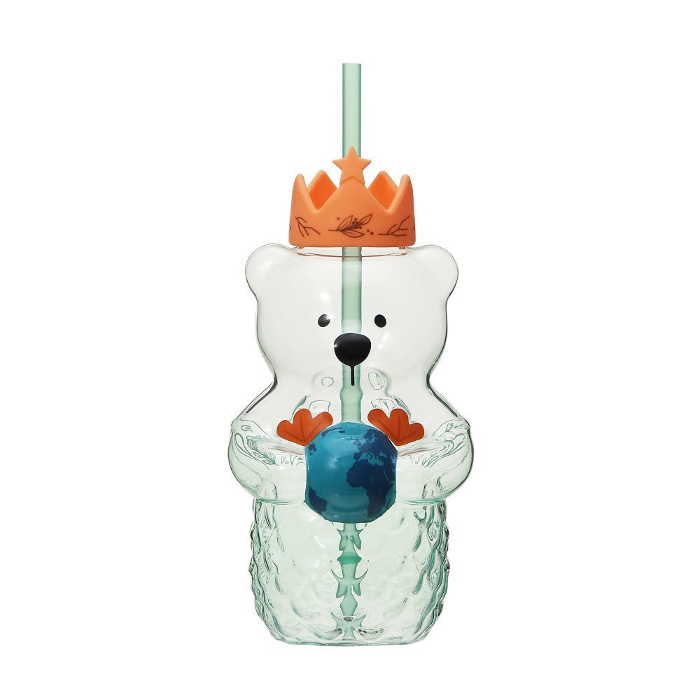 Starbucks Japan 591ml Bearista Glass Tumbler 2023, whimsical mermaid design, ideal for iced beverages
