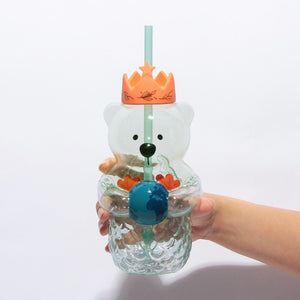 591ml Starbucks Japan Bearista Glass Tumbler 2023 with polypropylene straw, offering stylish portability for on-the-go use