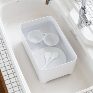 Close-up of Wahei Freiz Compact Multi-Functional Dish Drainer Dish Drying Rack, rust-resistant stainless steel, for durable hygiene