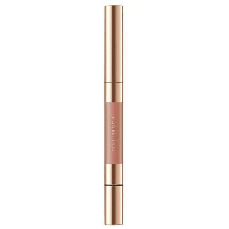 Kanebo Coffret Doll Contour Lip Duo 01 Nudie Beige 2.5g - Japanese Color Lip Gloss