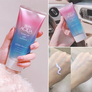 SKIN AQUA Transparency up Tone up UV essence Sunscreen Heart-throbbing sabon scent Lavender color 80g SPF50 + - YOYO JAPAN