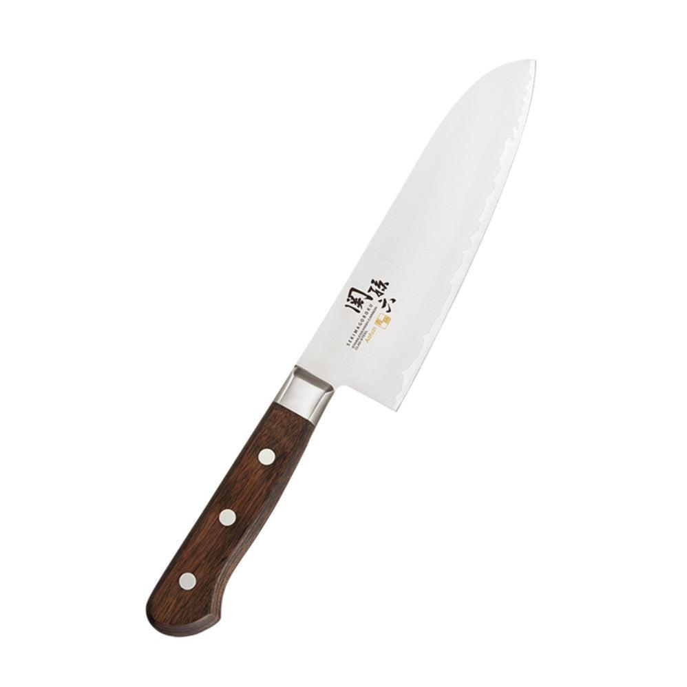 KAI Seki Magoroku Aofuzi Santoku Knife 165mm with sharp high-carbon stainless steel blade, ideal for versatile kitchen use