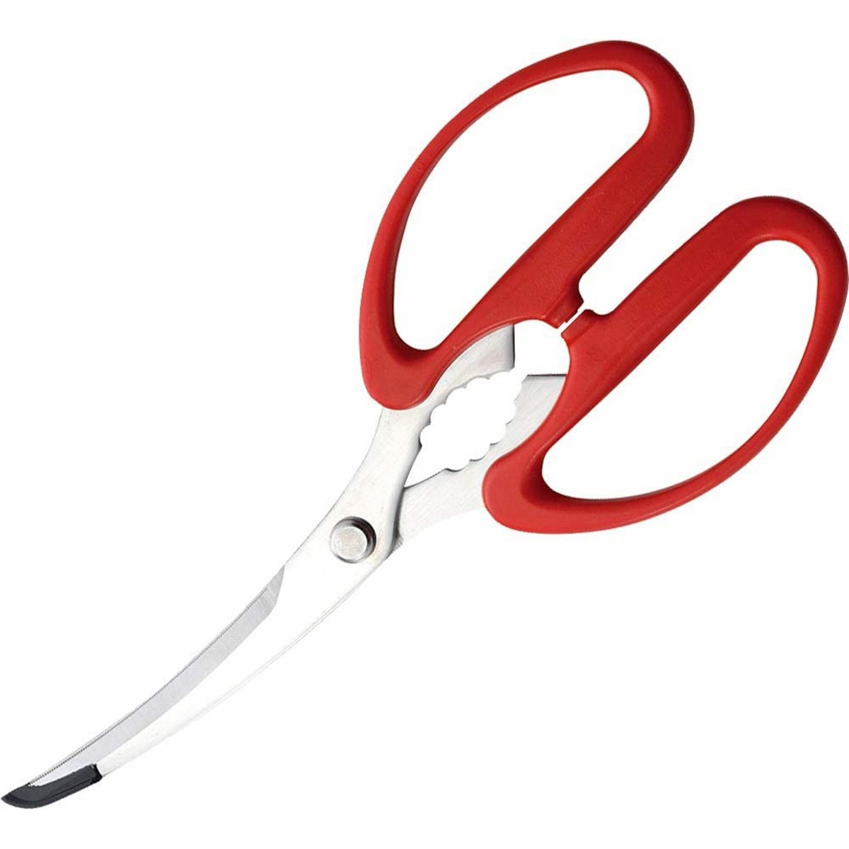 Shimomura Curved Kitchen Scissors Serrated Non-Scratch Scissors, 1pc, curved blade, ideal for precise food preparation