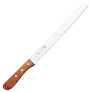 Tojiro Bread Slicer Stainless Steel Serrated Bread Knife 235mm FU-737, full view with blade and handle