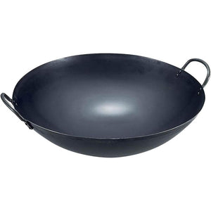 Summit Two-Handled Iron Wok Round Bottom 27cm, durable iron design, ideal for stir-frying