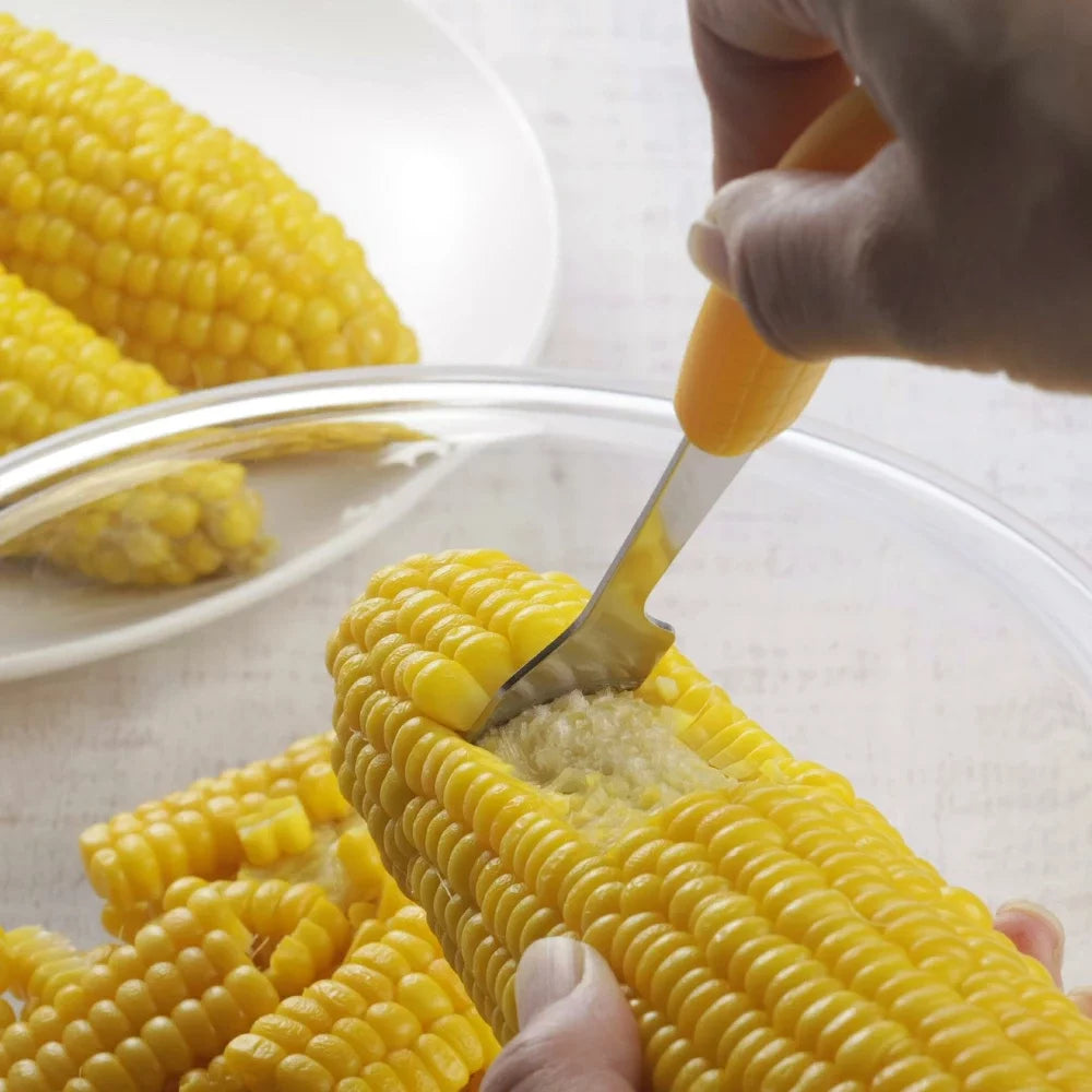 Compact Shimomura Clean Corn Scraper, ergonomic handle, designed for home cooking