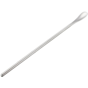 Close-up of Sori Yanagi stainless steel stirrer, featuring ergonomic handle for easy grip