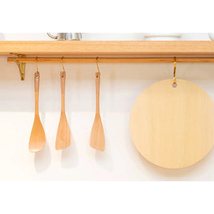 310mm Umezawa Cherry Wood Left Handed Spatula with uncoated surface, designed for comfortable use