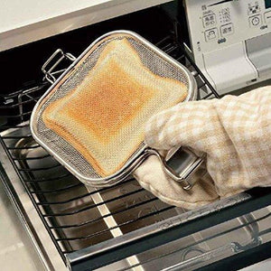 Close-up of Leye Grill Hot Sand Maker LS1515 featuring stainless-steel mesh for even heating.