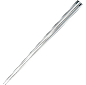 Close-up of Nagao Stainless Steel Chopsticks 245mm featuring a polished finish for easy handling.