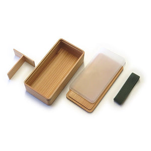 Umezawa Ancient Sugi Cedar Lunch Box with breathable cedar wood, offering fresh meal storage for bento lovers
