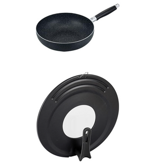 Wahei Freiz Neoble Stir-fry Pot Set 28 cm, non-stick aluminum pot with glass cover, ideal for everyday Japanese cooking.