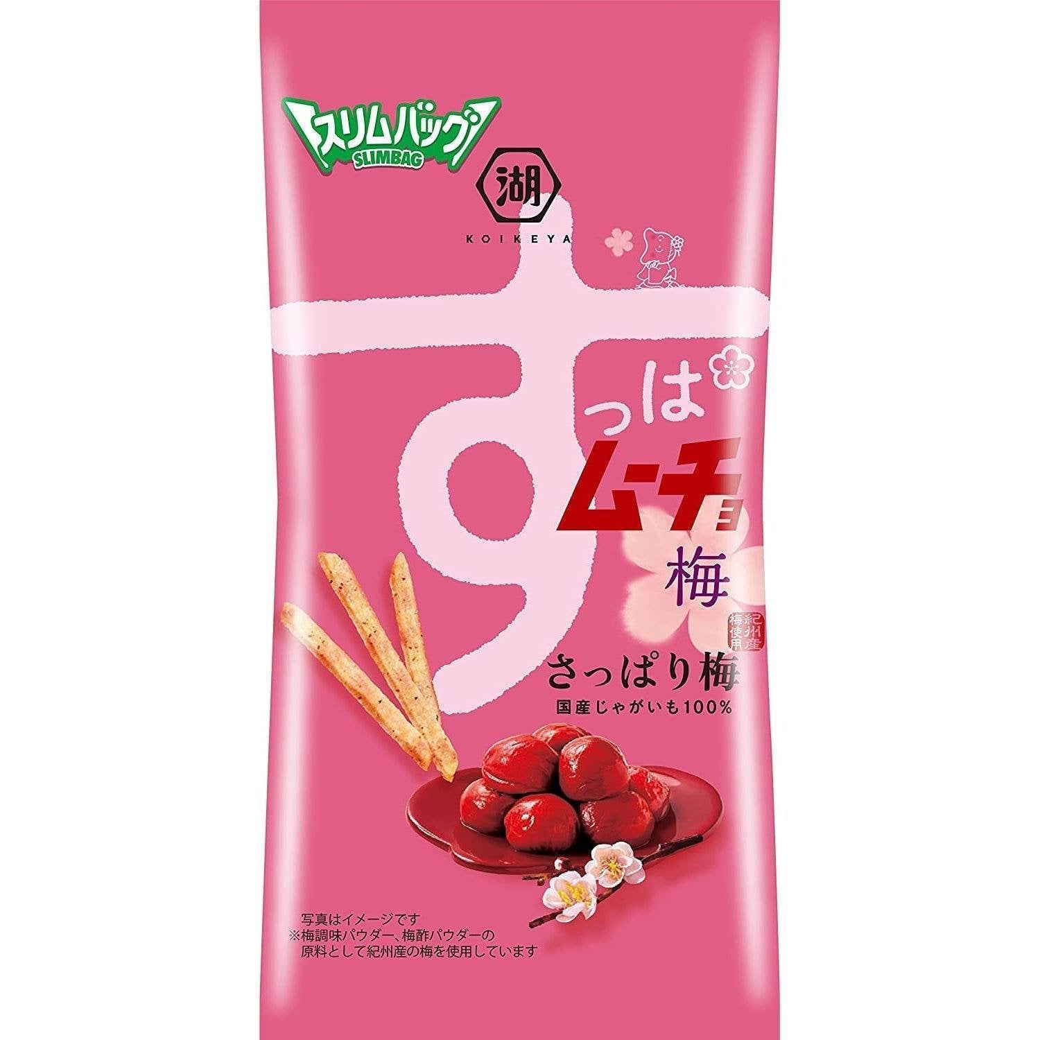 Koikeya Stick Suppamucho Ume Plum Potato Stick Chips 34g (Pack of 6)