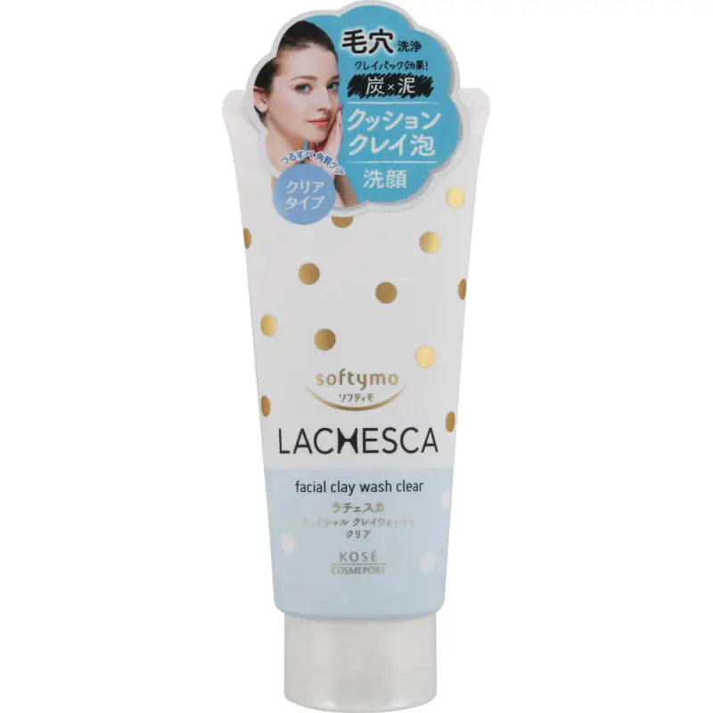 Kose Softymo Lachesca Facial Clay Wash Clear 130g - Japanese Face Foam Skincare