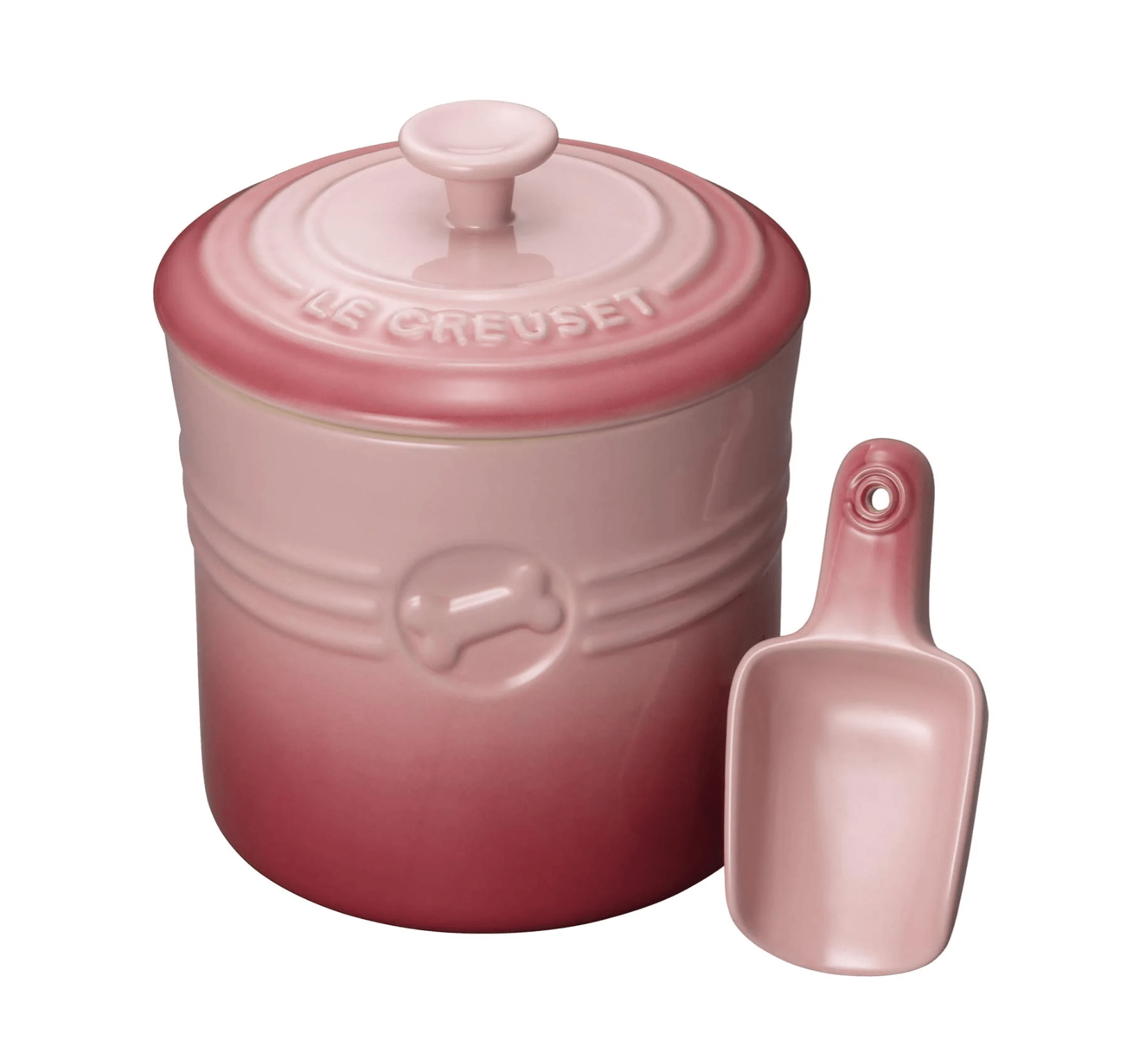 Le Creuset Natural Pink Pet Food Container with Scoop Official Japanese Product