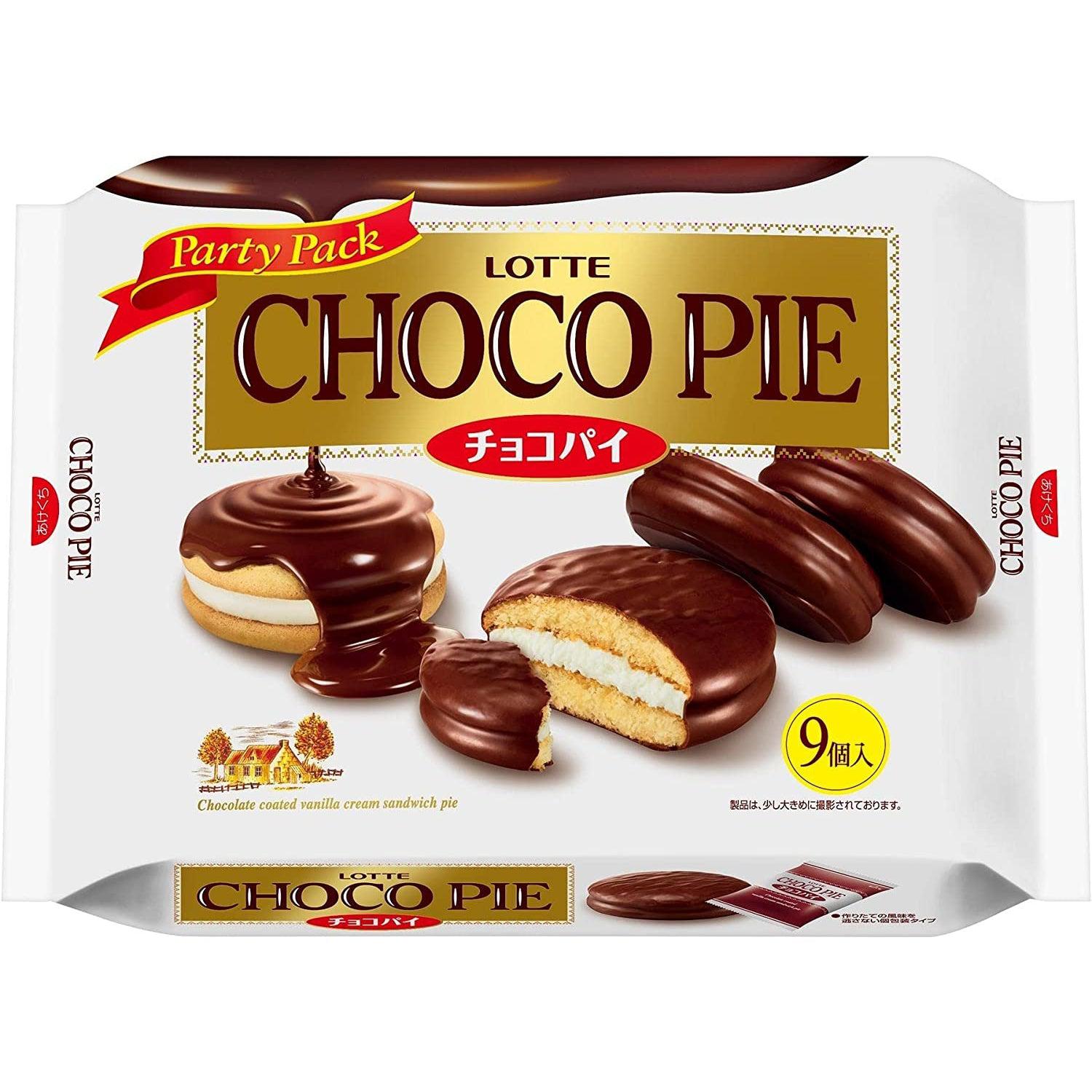 Lotte Choco Pie Snack Cake Party Pack 9 Pieces - YOYO JAPAN