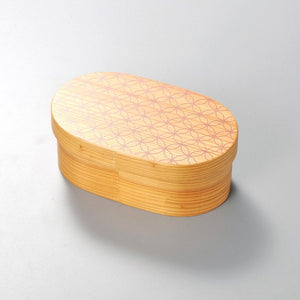 Isuke Wood Bento Box Japanese Lunchbox Shippo Pattern, handcrafted wood, ideal for daily meals.