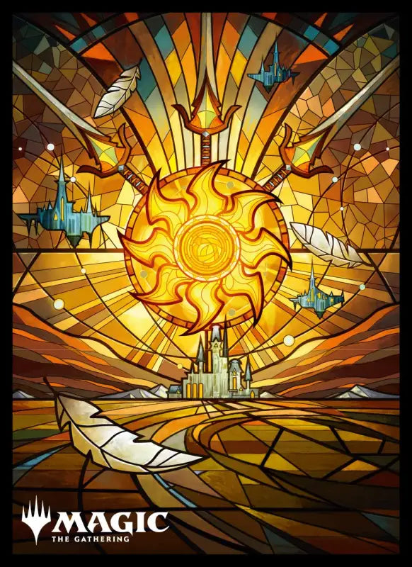 Magic: The Gathering Players Card Sleeve United Dominaria Stained Glass Edition Plains Mtgs-237