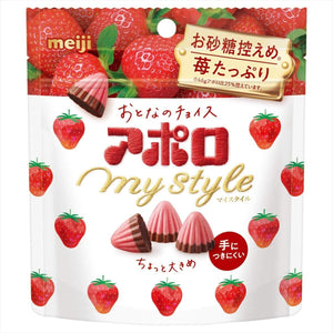 Meiji Apollo My Style Strawberry Chocolate Less Sugar 41g - YOYO JAPAN