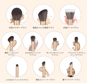 MSQ Makeup Brushes Set of 10 with Makeup Pouch