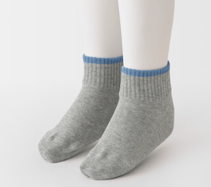 Muji Kids' short socks with right angles (patterned, set of 3, size 15 - 19cm)