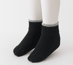 Muji Kids' short socks with right angles (patterned, set of 3, size 15 - 19cm)