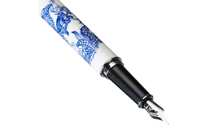 Jinhao 950 Luxury Fountain Pen, Blue and White Porcelain Dragon Medium Nib, 18KGP - YOYO JAPAN
