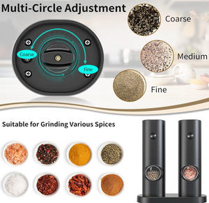 CIRCLE JOY Salt and Pepper Mills Electric Set of 2 Battery-Operated Spice Mills - YOYO JAPAN