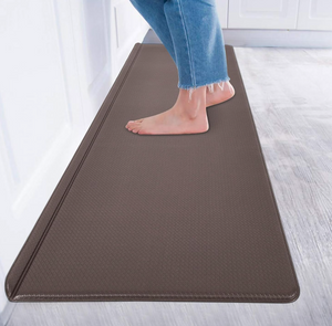 Baibu Home Kitchen Mat with L-Shaped Creases, 0.3 inches (8 mm), 17.3 x 70.9 inches (44 x 180 cm) Brown - YOYO JAPAN