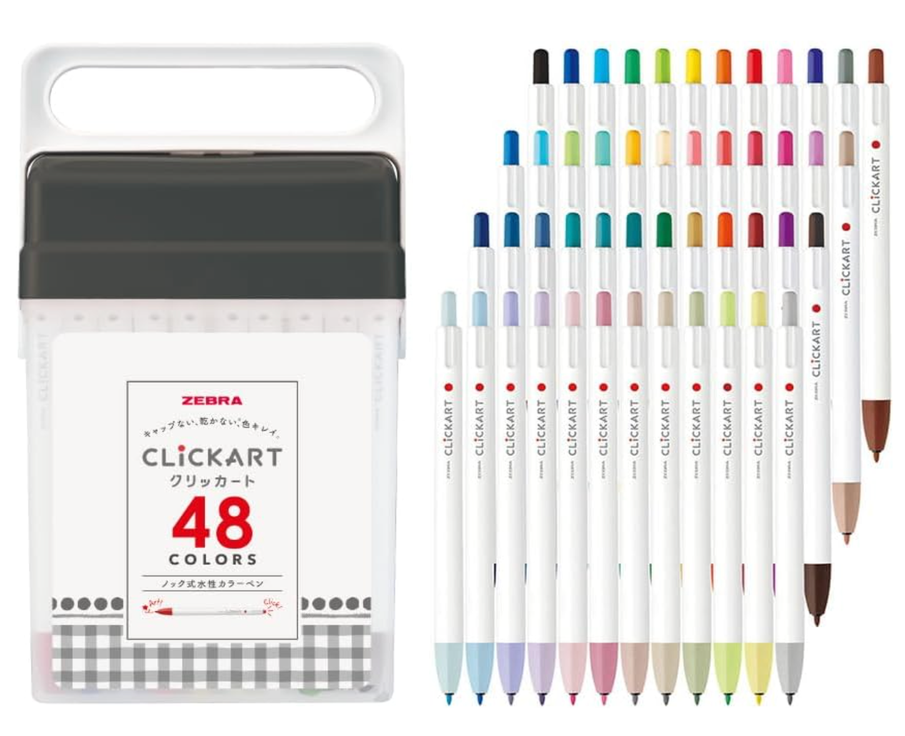 Zebra WYSS22-48C-AZ Water-Based Marker, Set of 48 Colors - YOYO JAPAN