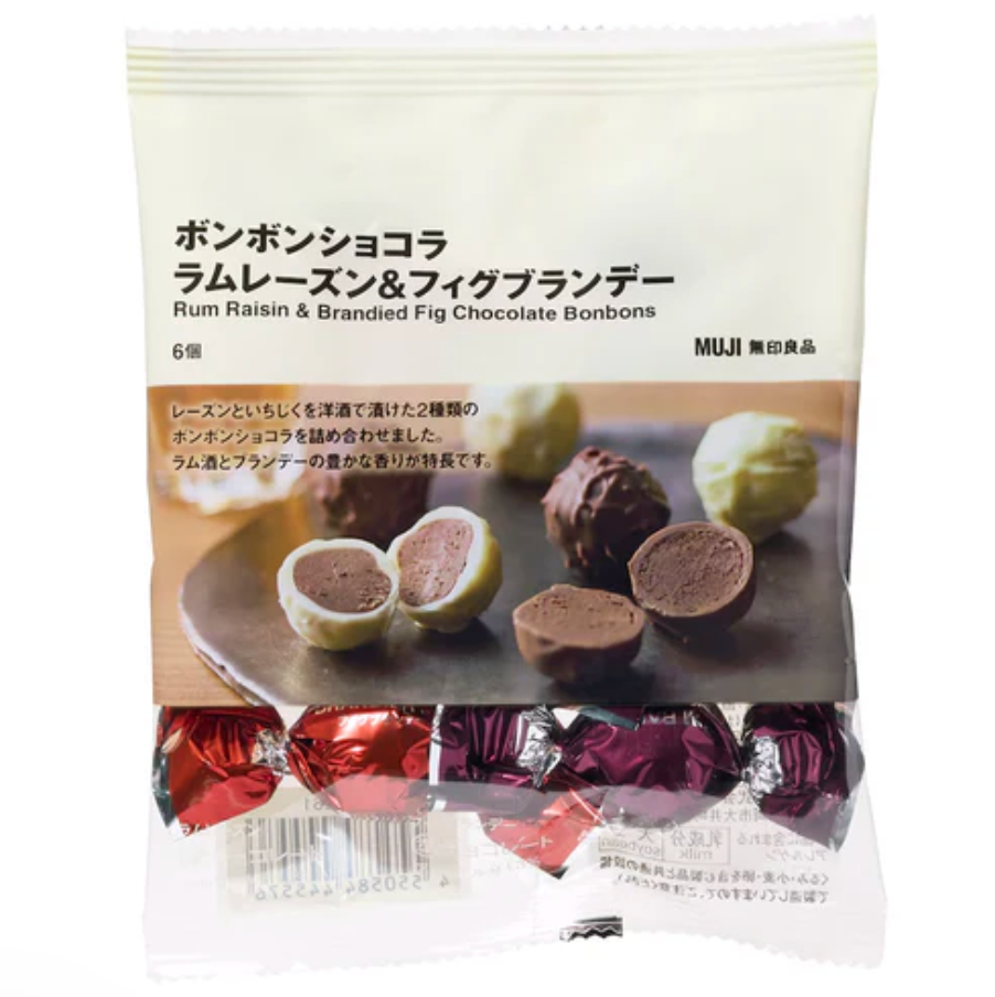 Muji Rum Raisin & Brandied Fig Chocolate Bonbons