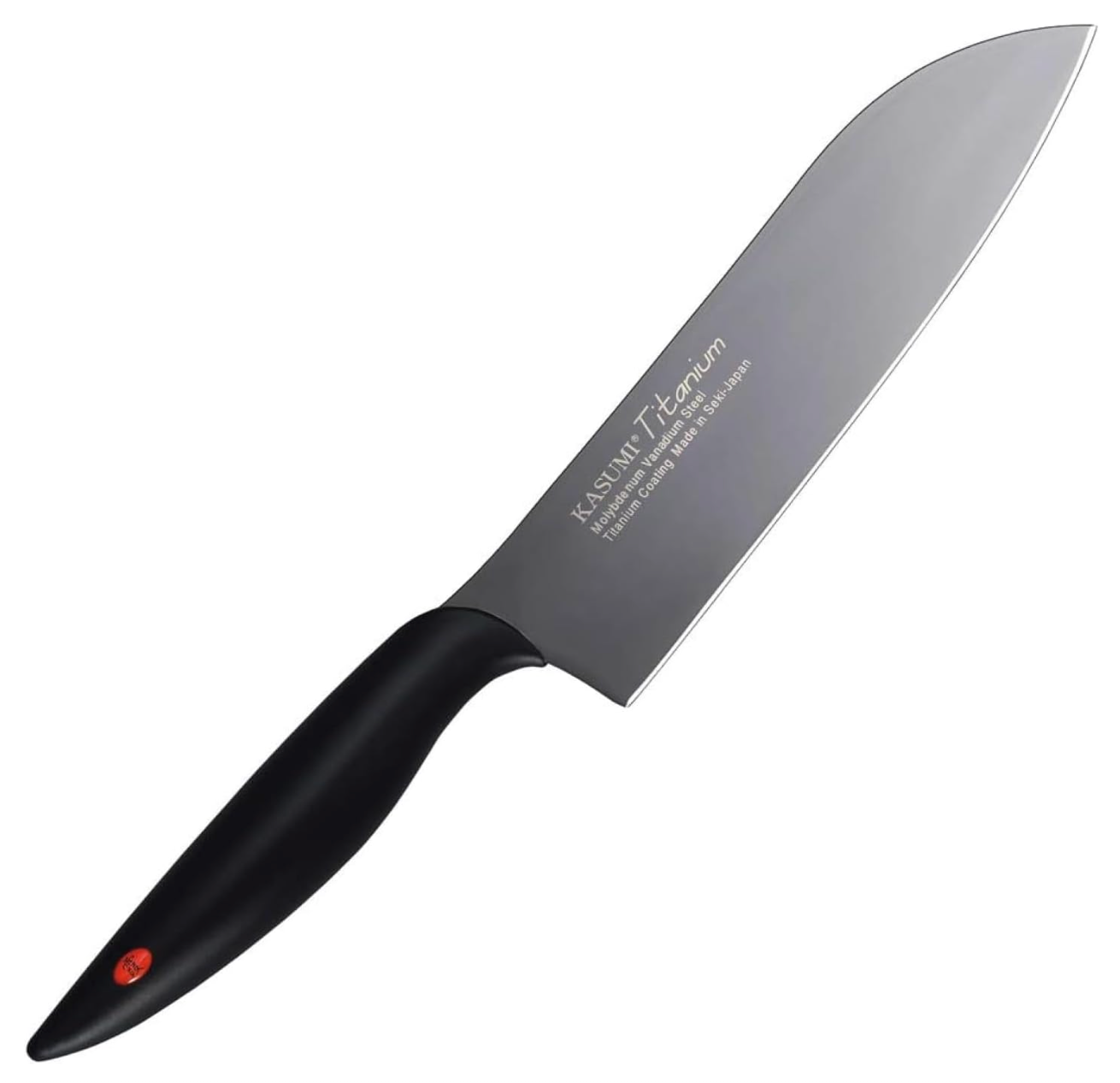 Sumikama Kasumi Titanium-Coated Santoku Knife, 22018, 180mm Blade, Gray