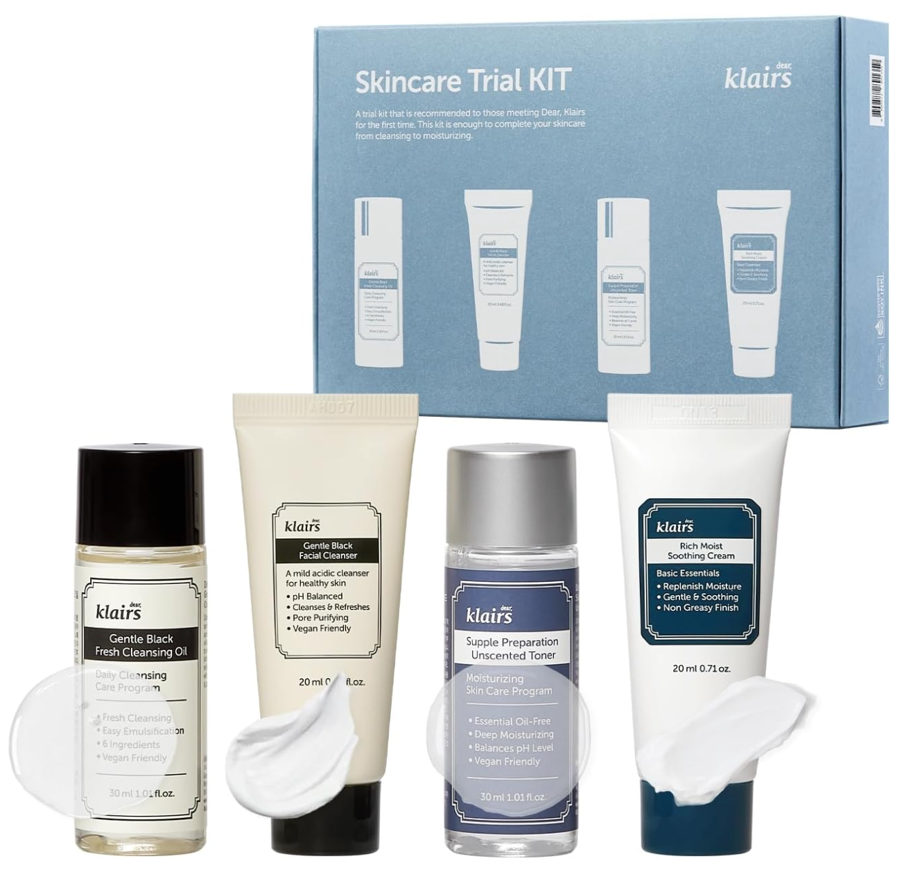 Klairs 4 Piece Medium Skin Care Trial Kit