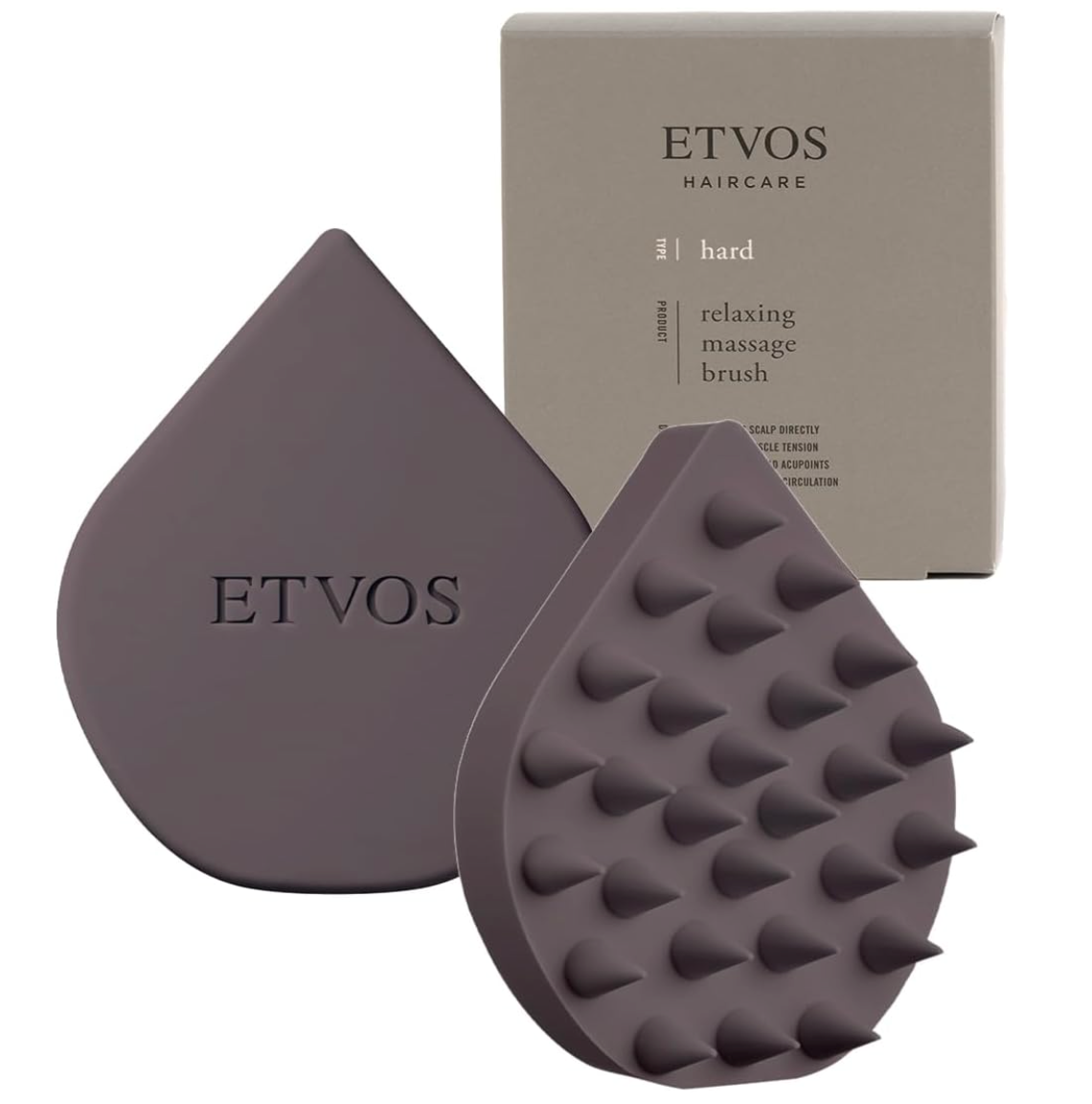 Etovos Relaxing Massage Brush Hard #Charcoal Gray