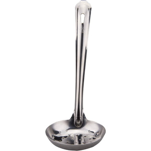 Stainless Steel Metal Soup Ladle With Straining Holes, Medium Size, ideal for serving soup and pasta